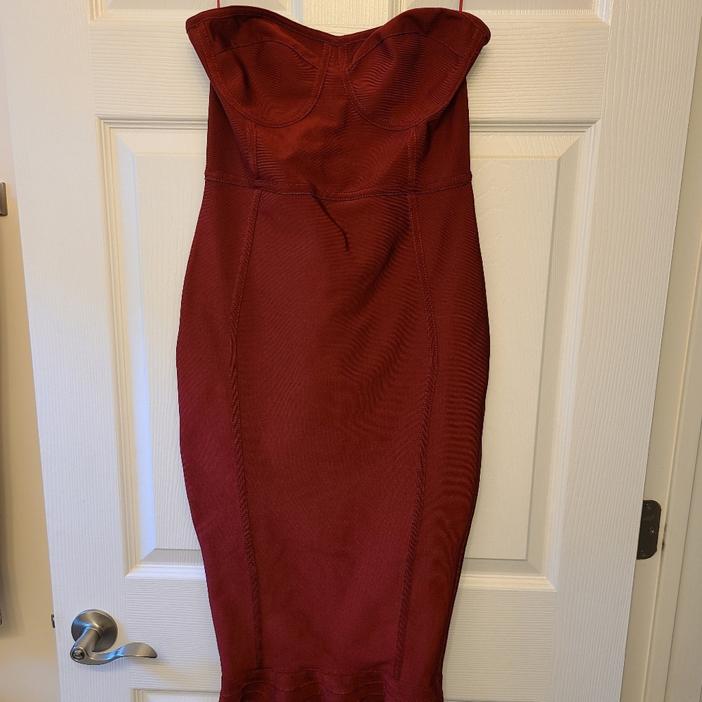 Pretty little things maroon midi dress